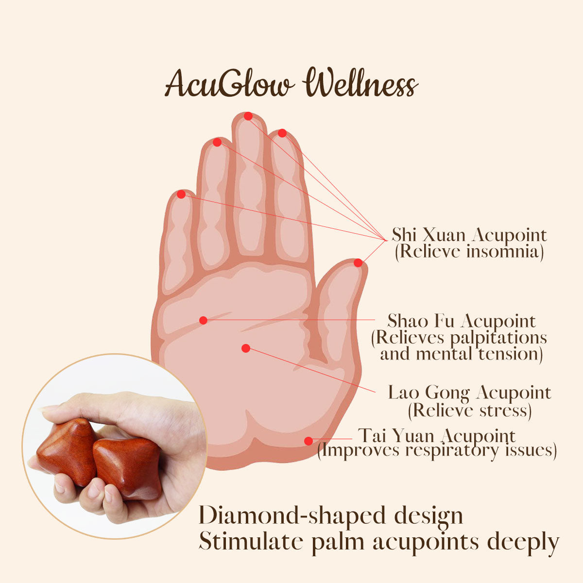 Hand Acupoint Massage Hexagonal Ball